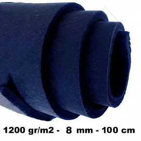 Technický filc 8 mm barva tmavě modrá, šířka 100 cm