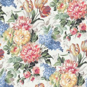 Velvet upholstery fabrics with print, Flowers on White