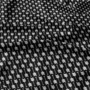 Dekorační bavlněná látka, metráž, Pírka Bílá na Černém Dekorační bavlněná látka, metráž, Pírka Bílá na Černém