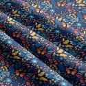 Bavlněná látka, metráž. Motýlci na modrém