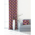 Velvet upholstery fabrics with print, Roses and chrysanthemums
