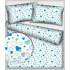Decorative cotton fabric, by the meter, Blue Valentines on White