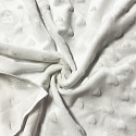 Látka minky srdička, 320 g/m², šíře 160 cm, metráž, bílá