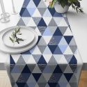 Cotton fabric 100% cotton, 125 g/m², width 160 cm, blue triangles 9 cm