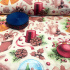 Christmas cotton fabric, by the meter, width 160 cm, Christmas motif on White, 10-5