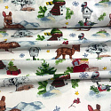 Christmas cotton fabric, by the meter, width 160 cm, pattern Christmas on White 2
