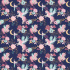 Cotton fabric, by the meter. Unicorn on blue