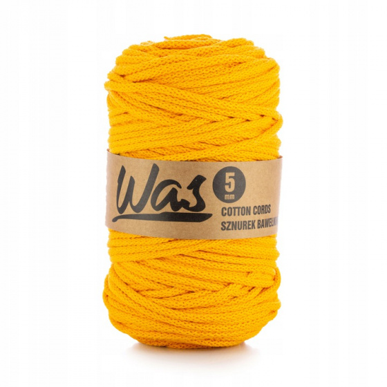 Bavlněná šňůra 5mm, 100m, tmavě žlutá 070