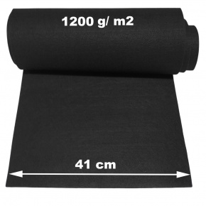 Plsť 8 mm pro dekorativní akustický panel, Černá barva, šířka 41 cm