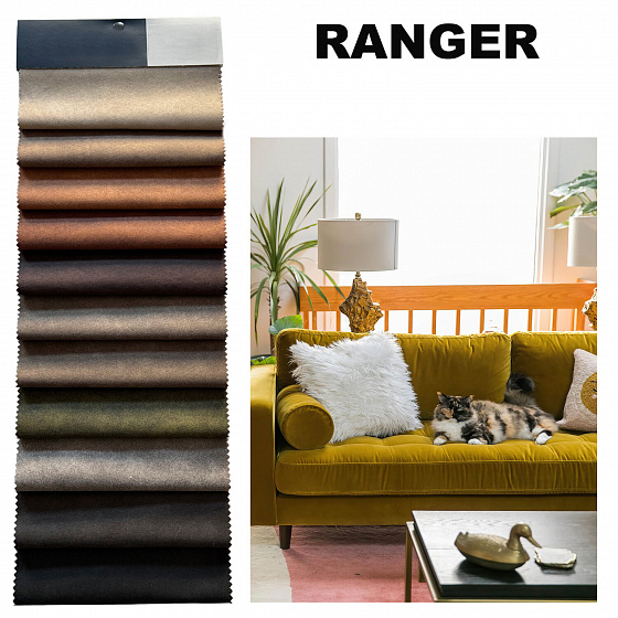 Sample of Eco-leather Ranger, upholstery fabric, 17x20 cm