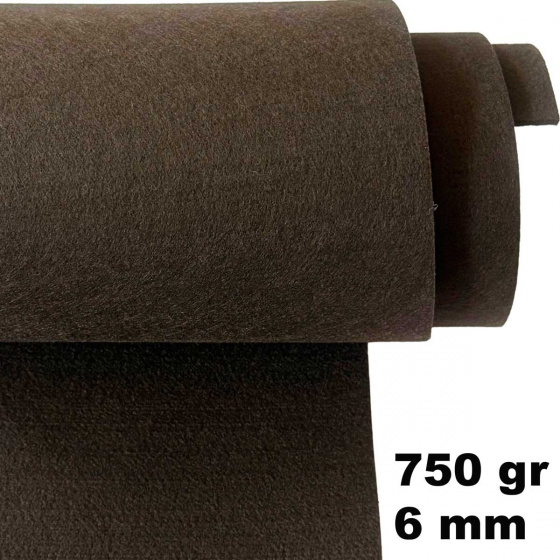Technický filc 6 mm barva Hnědá, šířka 155 cm 