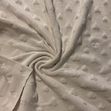 Minky fabric with hearts, 320 g/m², width 160 cm, by the meter, ecru