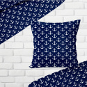 Children's cotton fabric by the meter Anchors White on Blue