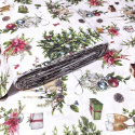 Christmas cotton fabric, by the meter, width 160 cm, Christmas tree