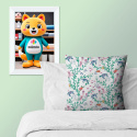 Children's cotton fabric by the meter Water World on White