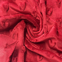 Minky fabric with hearts, 320 g/m², width 160 cm, by the meter, red