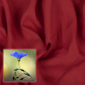 Natural linen fabric Oskar, Bordeaux, 265 gr/m2