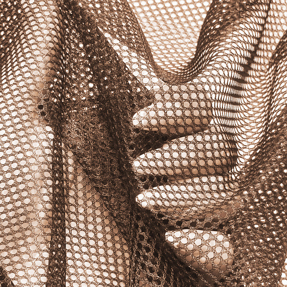 Síť polyesterová pro oblečení Hnědá, oko 2x2mm