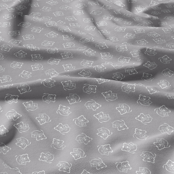Cotton fabrics, by the meter. Bear on Gray
