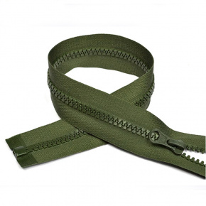 Zip kostkový 5 mm 85 cm dělitelný Khaki