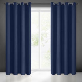 Blackout curtain with eyelets dark blue 135X250 cm