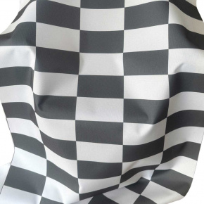 Venkovní látka Pergola (Oxford), 200 g/m², šíře 160 cm, bílo-grafitová šachovnice 5x10 cm