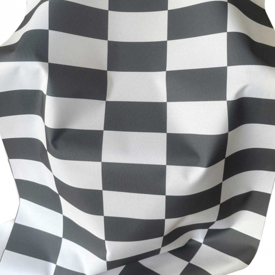 Outdoor fabric Pergola (Oxford), 200 g/m², width 160 cm, white-graphite checkered 5x10 cm