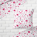 Decorative cotton fabric, by the meter, Valentine's Pink on White
