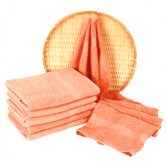 Terry towel 70x140 cm, coral color