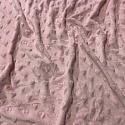 Látka minky srdička, 320 g/m², šíře 160 cm, metráž, světle růžová
