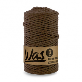 Bavlněná šňůra 3mm, 100m, HNĚDÁ