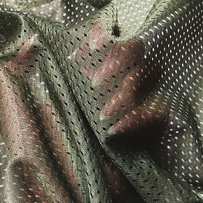 Polyesterová elastická síťovina Tm. Oliva, oko 2x2mm