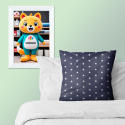 Children's cotton fabric 100% cotton, 125 g/m², width 160 cm, white stars on blue