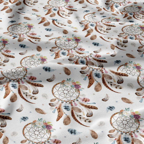 Children's cotton fabric by the meter Dreamcatcher Cappuccino