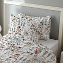 Christmas cotton fabric, by the meter, width 160 cm, Christmas pattern on White