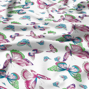 Bavlněné látky, metráž. Motýlci na Bílém