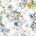 Velvet upholstery fabrics with print, Flowers on White