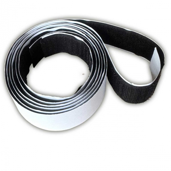 Velcro strap with adhesive black 50 cm, width 25 mm