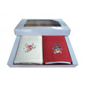 Set of Terry Towels 2 pcs 70x140 cm, color Red and Ecru
