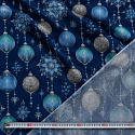 Christmas cotton fabric, by the meter, width 160 cm, Christmas Toys on blue