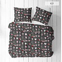 Decorative cotton fabric, by the meter, Hearts on Gray