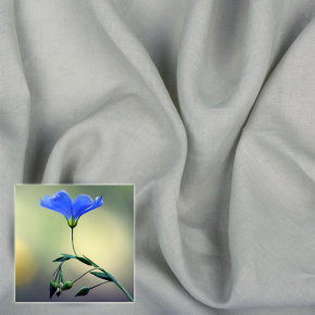 Natural linen fabric Oskar, Lt. Gray, 265 gr