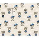 Cotton Fabrics Animals on Beige, 160 cm Width