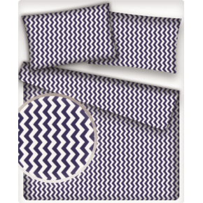 Dekorační dětské bavlněné látky, metráž. Cikcak tmavě modrý