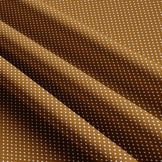 Children's cotton fabrics, by the meter. 2 mm dot, white on Brown
