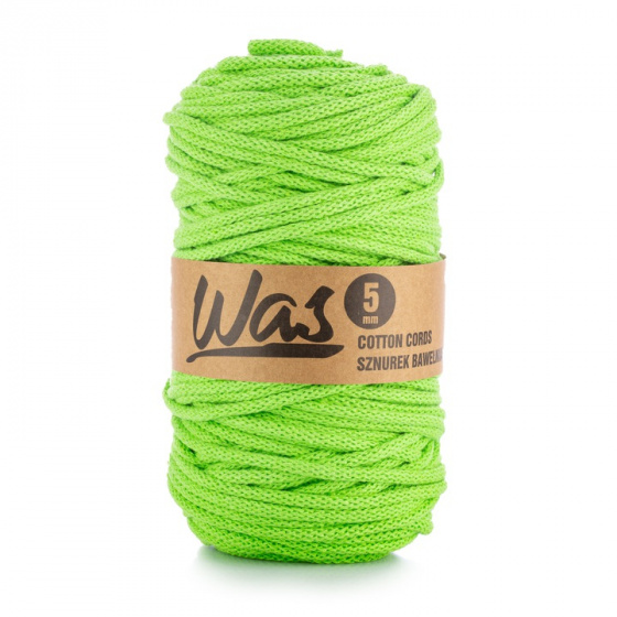 Cotton cord 5mm, 100m, light green 200