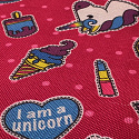 Le tissu PVC Kodura 600x300 multicouleur Licorne rouge
