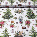 Christmas cotton fabric, by the meter, width 160 cm, Christmas tree