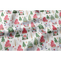 Vánoční bavlněná látka, metráž, šíře 160 cm, Vánoční vzor na Bílém