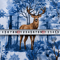 Christmas cotton fabric, by the meter, width 160 cm, pattern Nature Blue on White